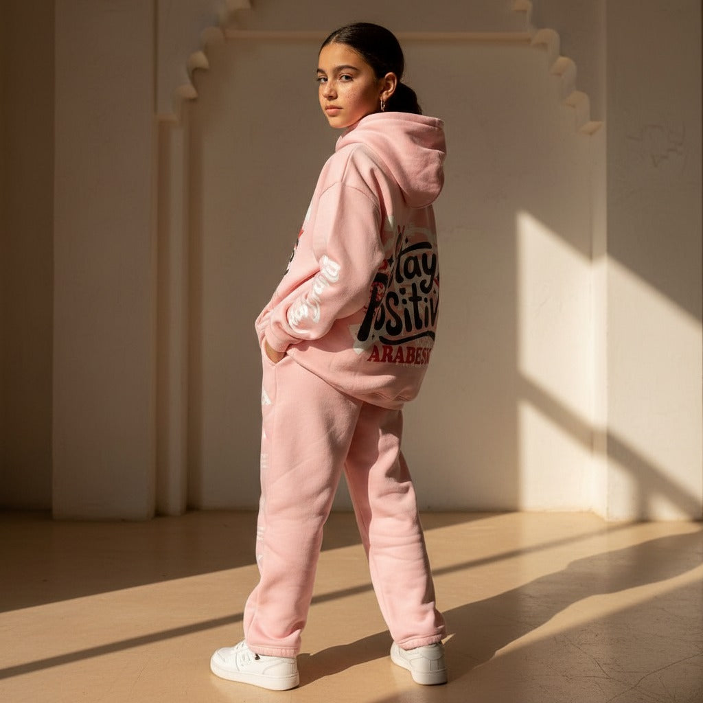 positive pink hoodie