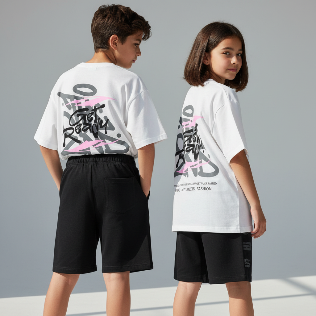 letters black short